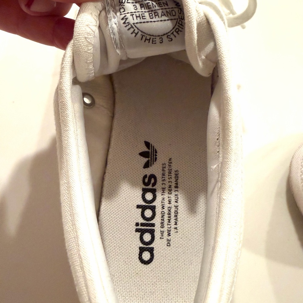 ADIDAS•white Nizza canvas platform lace up sneakers 10 - Picture 8 of 10
